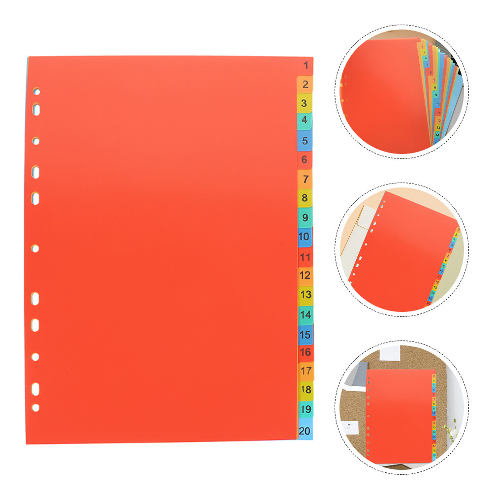 Tab Divider A4 - 2Sets Plastic Index Dividers Loose Leaf
