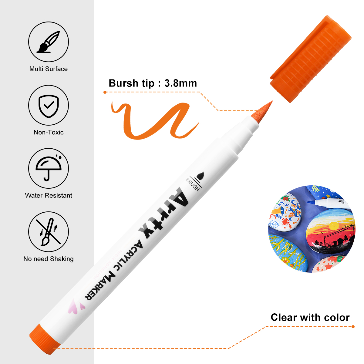 Arrtx 30 Colors Acrylic Makrer - Correction Pen Fine recension och pris