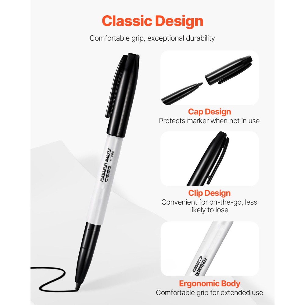 Permanent Markers, 36 Pack Bla - Correction Pen Fine recension och pris