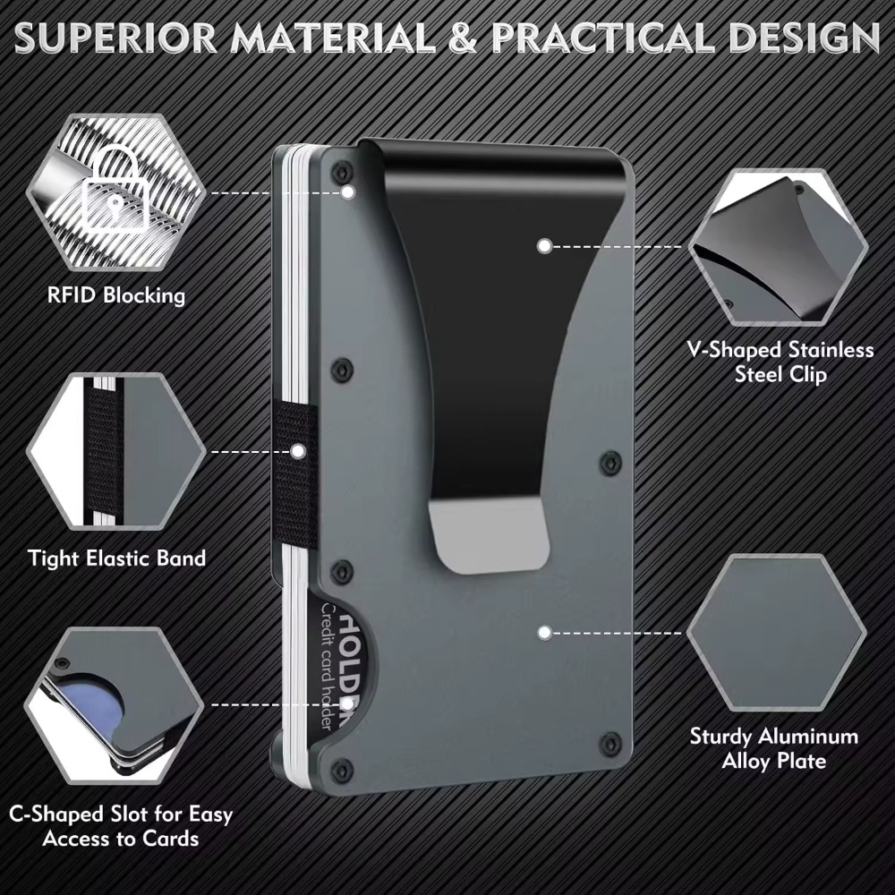 Aluminum Alloy Rfid Blocking C - Index Card Holder recension och pris